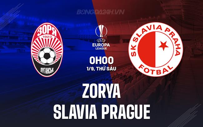 Nhận định Zorya vs Slavia Prague 0h00 ngày 01/09 (Europa League 2023/24)
