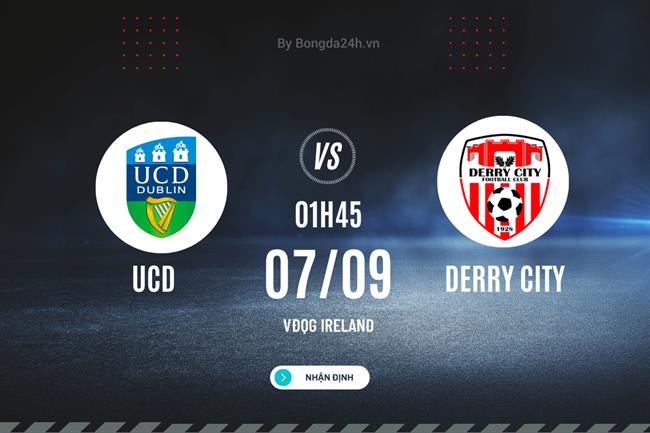 Nhận định UC Dublin vs Derry City 01h45 ngày 7/9 (VĐQG Ireland 2023/24)