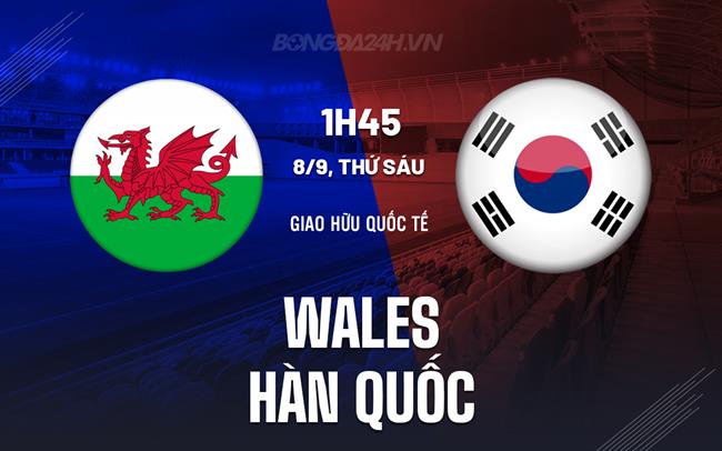 Nhận định bóng đá Wales vs Hàn Quốc 1h45 ngày 8/9 (Giao hữu quốc tế)