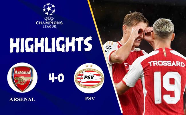 Video Arsenal vs PSV cup C1 2023/2024