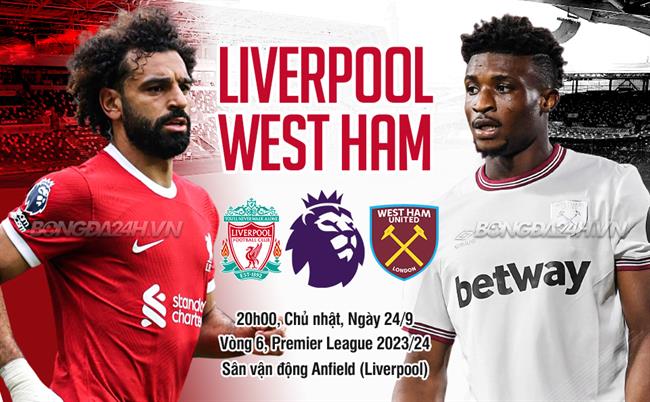 Nhận định Liverpool vs West Ham (20h00 ngày 24/9): Điểm tựa Anfield