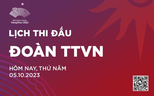 Lịch thi đấu ASIAD của Việt Nam hôm nay 5/10/2023 Lich thi dau ASIAD cua Viet Nam hom nay 5/10/2023