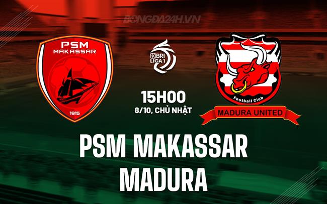 Nhận định PSM Makassar vs Madura 15h00 ngày 8/10 (VĐQG Indonesia 2023/24)