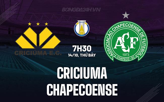 Nhận định Criciuma vs Chapecoense 7h30 ngày 14/10 (Hạng 2 Brazil 2023)