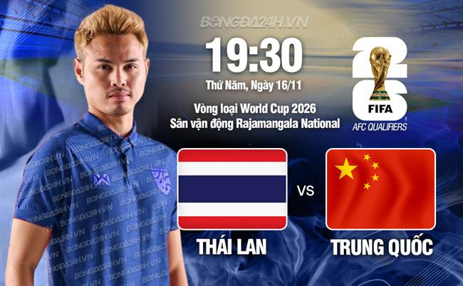 Nhận định Thái Lan vs Trung Quốc (19h30 ngày 19/11): "Bầy voi" tự tin giành 3 điểm