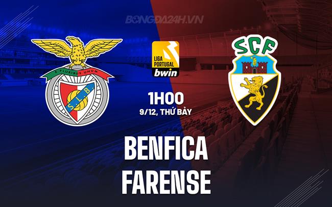 Nhận định Benfica vs Farense 1h00 ngày 9/12 (VĐQG Bồ Đào Nha 2023/24)