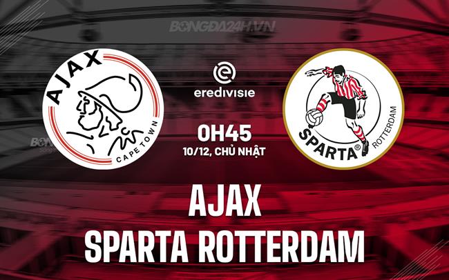 Nhận định Ajax vs Sparta Rotterdam 0h45 ngày 10/12 (VĐQG Hà Lan 2023/24)