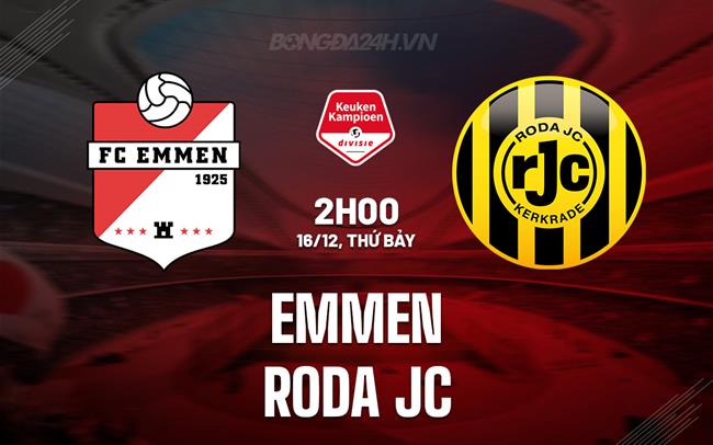 Nhận định Emmen vs Roda JC 2h00 ngày 16/12 (Hạng 2 Hà Lan 2023/24)