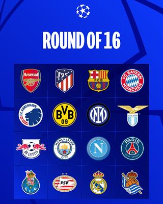 Xác định 16 đội bóng tham dự vòng knock-out Champions League năm nay 1