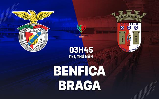 Nhận định bóng đá Benfica vs Braga 3h45 ngày 11/1 (Cúp QG Bồ Đào Nha 2023/24)