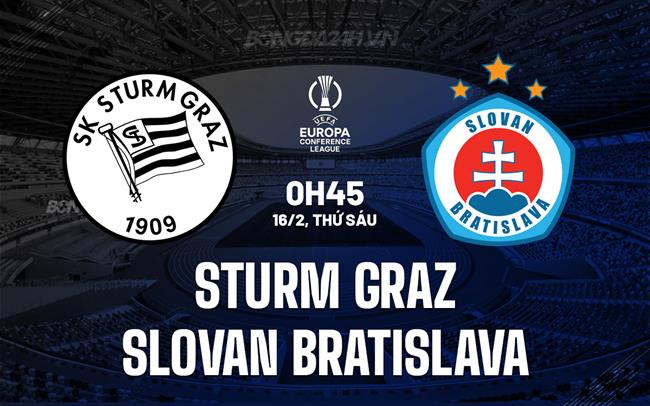 Nhận định Sturm Graz vs Slovan Bratislava 0h45 ngày 16/2 (Conference League 2023/24)