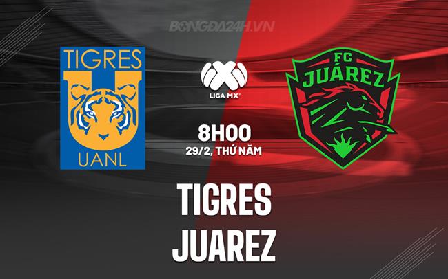 Nhận định - dự đoán Tigres vs Juarez 8h00 ngày 29/2 (VĐQG Mexico 2023/24)