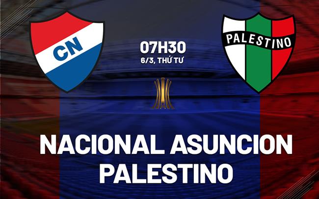 Nhận định Nacional Asuncion vs Palestino 7h30 ngày 6/3 (Copa Libertadores 2024)