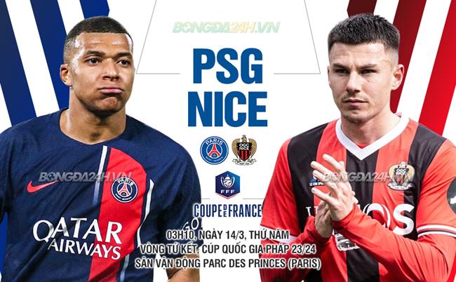 Nhận định bóng đá PSG vs Nice 3h10 ngày 14/3 (Cúp QG Pháp 2023/24)