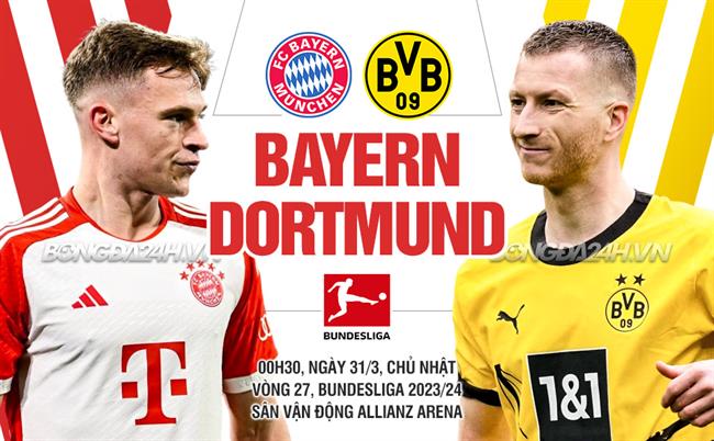 Nhận định Bayern Munich vs Dortmund (00h30 ngày 31/3): “Kinh điển” thiếu chất