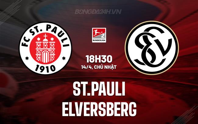 Nhận định St.Pauli vs Elversberg 18h30 ngày 14/4 (Hạng 2 Đức 2023/24)