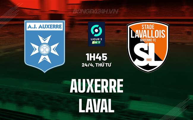 Nhận định bóng đá Auxerre vs Laval 1h45 ngày 24/4 (Hạng 2 Pháp 2023/24)