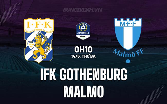 Nhận định IFK Gothenburg vs Malmo 0h10 ngày 14/5 (VĐQG Thụy Điển 2024)