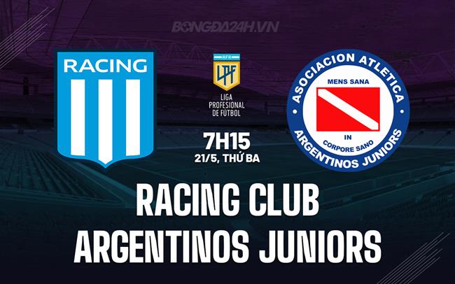 Nhận định Racing Club vs Argentinos Juniors 7h15 ngày 21/5 (VĐQG Argentina 2024)