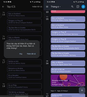 Cách đồng bộ lịch thi đấu Euro 2024 vào điện thoại máy tính 4