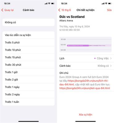 Cách đồng bộ lịch thi đấu Euro 2024 vào điện thoại máy tính 2