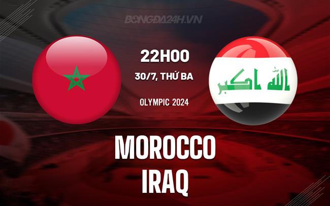 Nhận định bóng đá Morocco vs Iraq 22h00 ngày 30/7 (Olympic 2024)