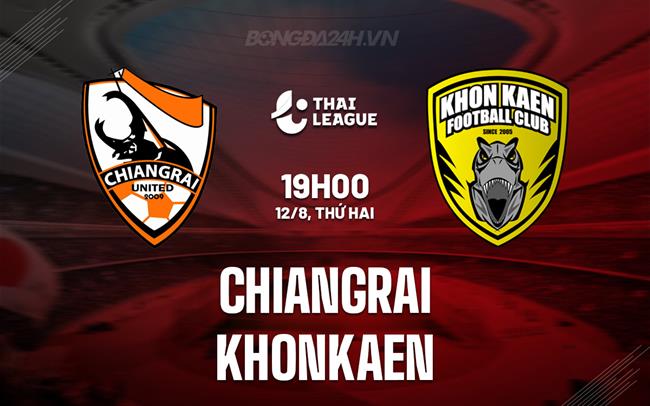 Nhận định Chiangrai vs Khonkaen 19h00 ngày 12/8 (VĐQG Thái Lan 2024/25)