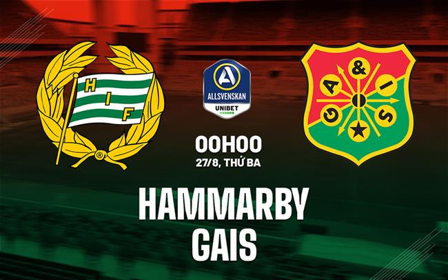 Nhận định bóng đá Hammarby vs GAIS 0h00 ngày 27/8 (VĐQG Thụy Điển 2024)