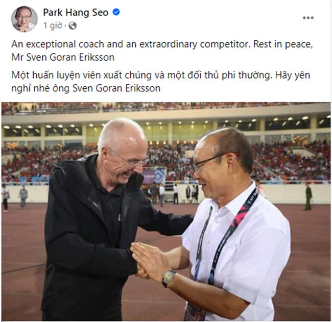 HLV Park Hang Seo gửi lời chia buồn tới cố HLV Sven-Goran Eriksson 1 HLV Park Hang Seo gửi lời chia buồn tới cố HLV Sven-Goran Eriksson 1