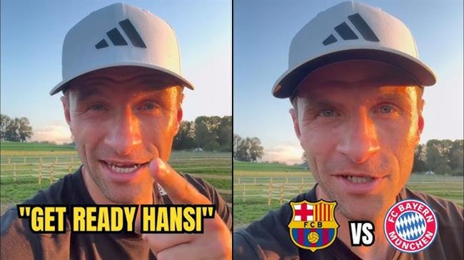 VIDEO: Thomas Muller mừng rỡ khi đối thủ ở vòng bảng C1 là Hansi Flick và Barcelona