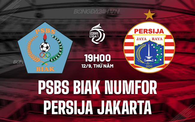 Nhận định PSBS Biak Numfor vs Persija Jakarta 19h00 ngày 12/9 (VĐQG Indonesia 2024/25)