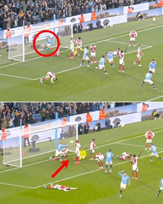 Erling Haaland ném bóng vào đầu Gabriel sau bàn thắng phút chót 1 Erling Haaland ném bóng vào đầu Gabriel sau bàn thắng phút chót 1