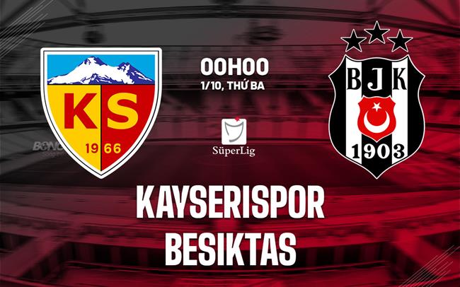 Nhận định Kayserispor vs Besiktas 0h00 ngày 1/10 (VĐQG Thổ Nhĩ Kỳ 2024/25)