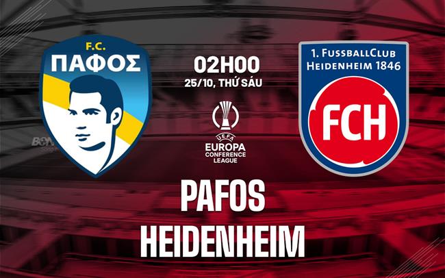 Nhận định Pafos vs Heidenheim 2h00 ngày 25/10 (Conference League 2024/25)