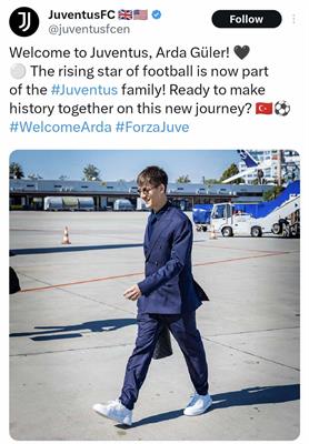 Tài khoản Juventus bị hack, tuyên bố mua xong Arda Guler 1 Tài khoản Juventus bị hack, tuyên bố mua xong Arda Guler 1