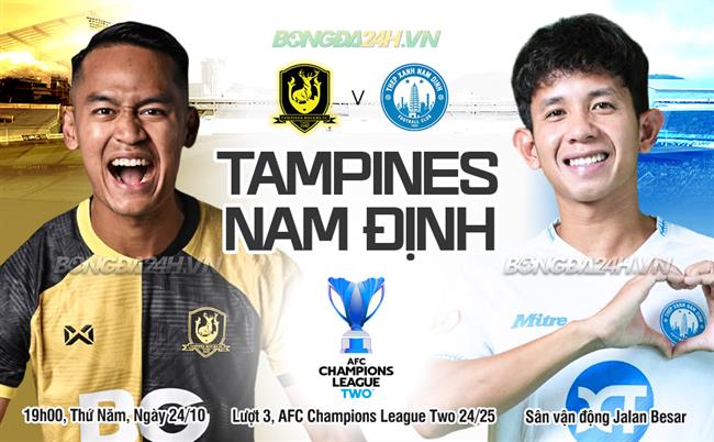 Video Tampines vs Nam Định (AFC Champions League Two 2024/25): Mưa bàn thắng