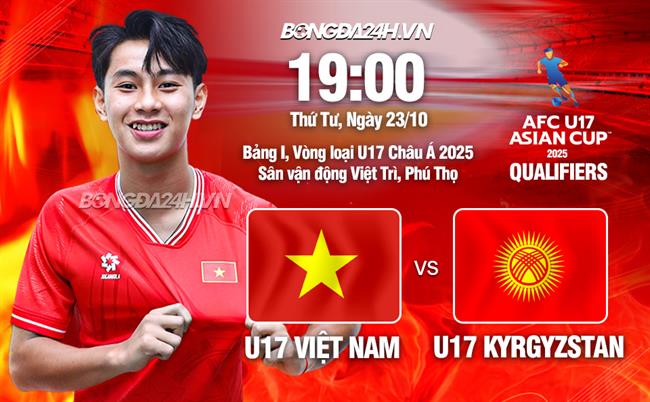 Nhận định U17 Việt Nam vs U17 Kyrgyzstan (19h00 ngày 23/10): Chờ 3 điểm ngày ra quân