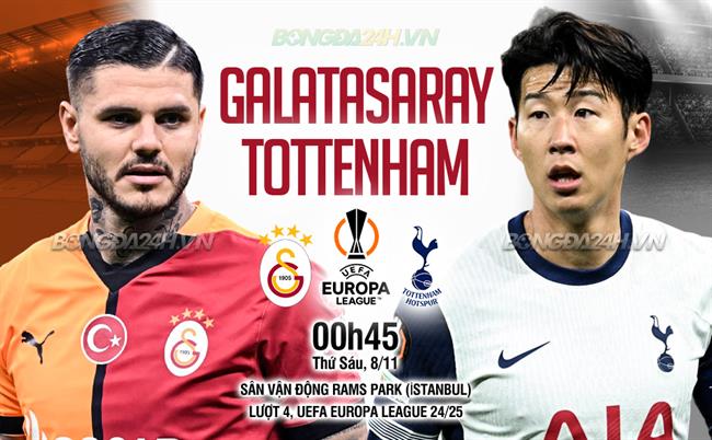 Nhận định Galatasaray vs Tottenham (00h45 ngày 8/11): Siêu tiệc tấn công