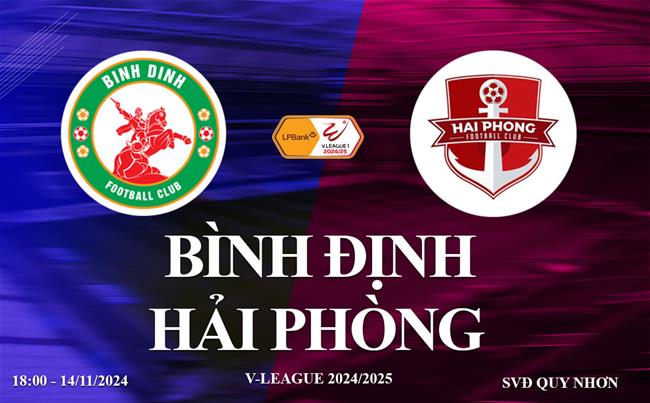 Trực tiếp Bình Định vs Hải Phòng link xem V-League 2024/25