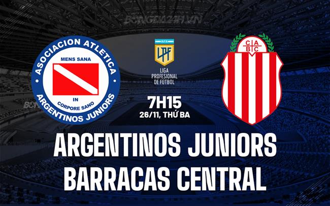 Nhận định Argentinos Juniors vs Barracas Central 7h15 ngày 26/11 (VĐQG Argentina 2024)