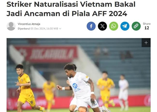 Chân sút nhập tịch của Việt Nam sẽ là mối đe dọa ở ASEAN Cup 2024