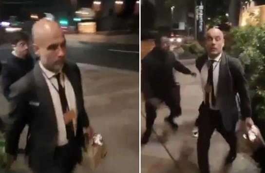 Pep Guardiola trong doan vdeo duoc ghi lai.