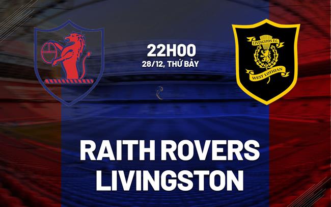 Nhận định Raith Rovers vs Livingston 22h00 ngày 28/12 (Hạng 2 Scotland 2024/25)