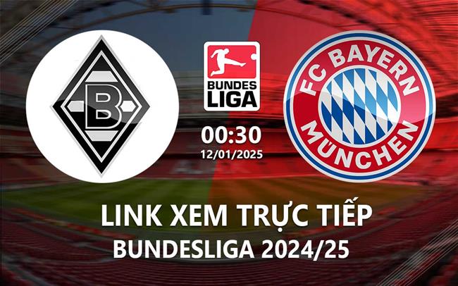Link xem truc tiep M'gladbach vs Bayern (Bundesliga 2024/25)