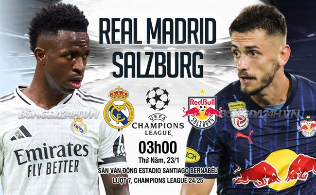 Nhận định Real Madrid vs Salzburg (3h00 ngày 23/1): Los Blancos thắng đậm?