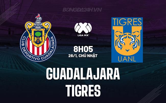Nhận định bóng đá Guadalajara vs Tigres 8h05 ngày 26/1 (VĐQG Mexico 2024/25)