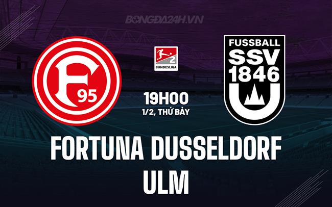 Nhận định Fortuna Dusseldorf vs Ulm 19h00 ngày 1/2 (Hạng 2 Đức 2024/25)