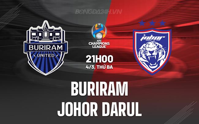 Nhận định Buriram vs Johor Darul 21h00 ngày 4/3 (AFC Champions League Elite 2024/25)