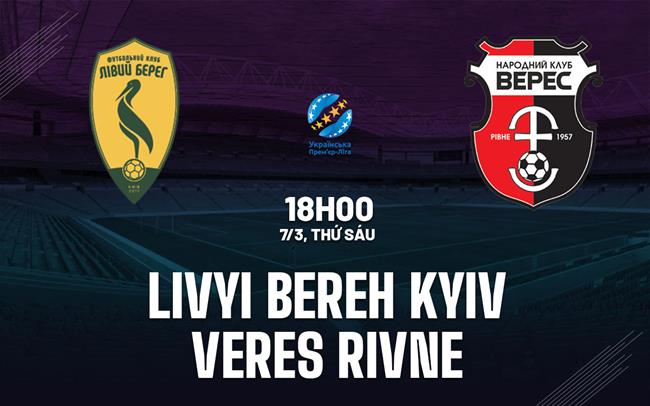 Nhận định Livyi Bereh Kyiv vs Veres Rivne 18h00 ngày 7/3 (VĐQG Ukraine 2024/25)
