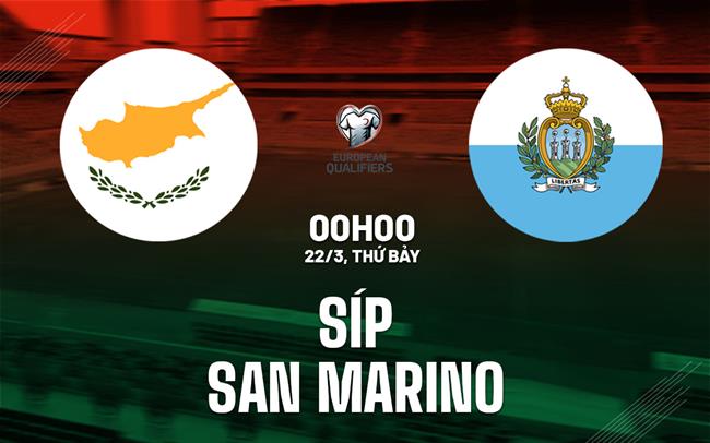 Nhận định bóng đá Síp vs San Marino 0h00 ngày 22/3 (Vòng loại World Cup 2026)